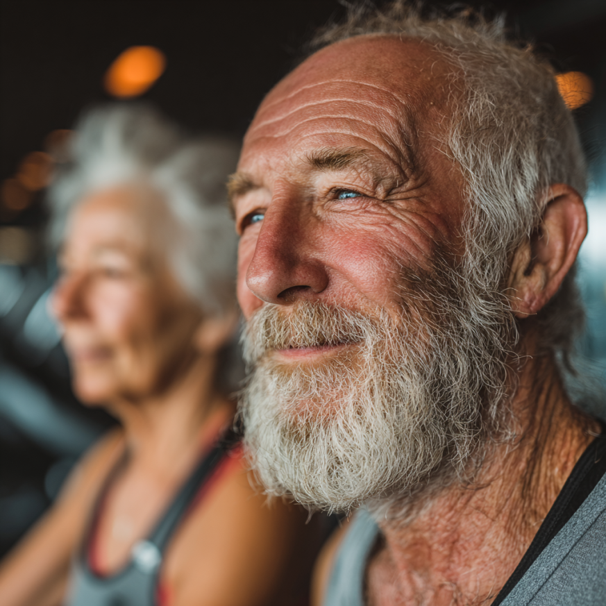 Активні люди старшого віку займаються фітнесом